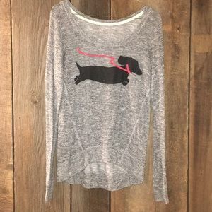 Gray Long Sleeve w/ black Wiener dog